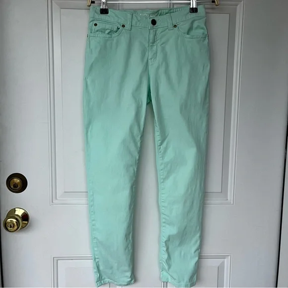 •Lands' End• Girl’s Skinny Fit Twill Pants in Mint - Size 12 - Picture 1 of 9